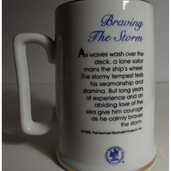 Vintage Norman Rockwell Museum Collection Braving The Storm 1985 Coffee Mug - Picture 8 of 11